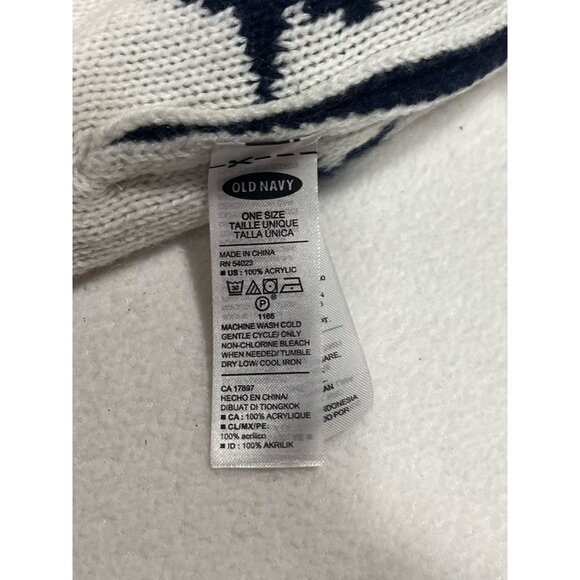 Old Navy Stars Stripes USA Pom Beanie Hat Red White Blue Knit One Size - Picture 4 of 7